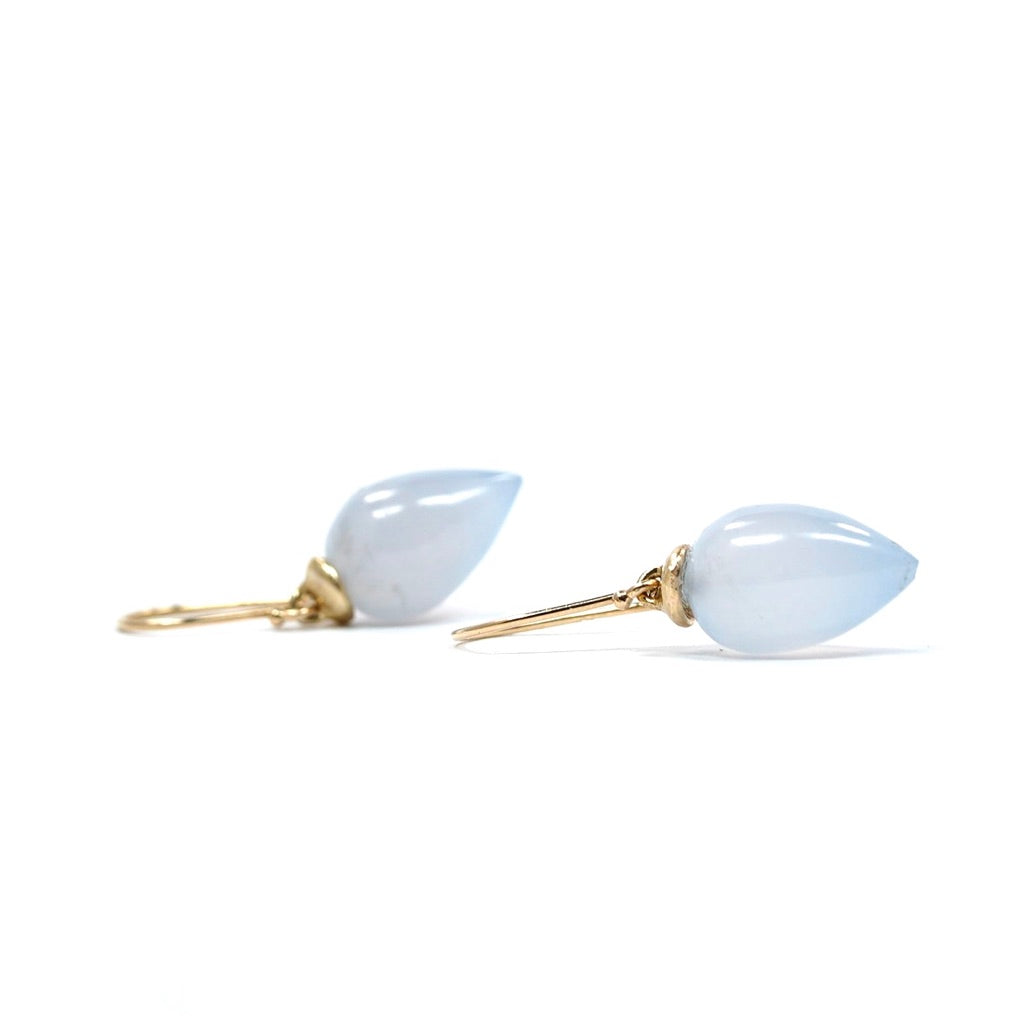 Blue Chalcedony Drop / Earrings