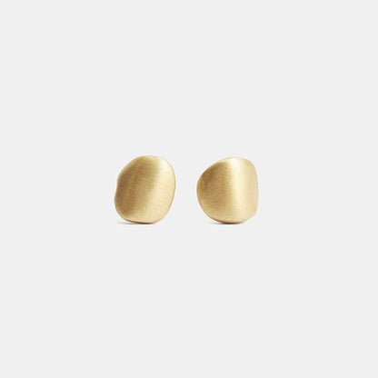 Gold Studs, comfortable to start your day in.  Details  HxW: 5.5mm x 5.35mm 14k Yellow Gold Need different material, stone, 