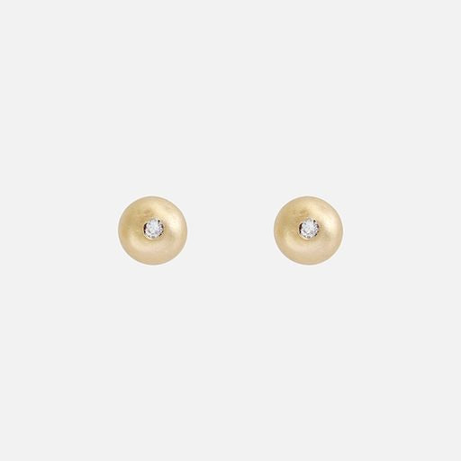 Add a touch of elegance to your everyday look with these stunning Dainty Ball Diamond Stud Earrings. Classic ball studs, with a Diamond they are  comfortable and Essential. Great for 2nd and 3rd ear piercings and cartilage earrings.   Details  2 x 1.5mm diamond 14k Yellow Gold W x T 3.5mm x 3.5mm